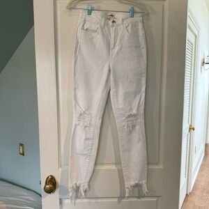 L'AGENCE White Distressed Skinny Jeans